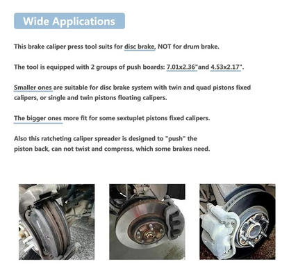 Ratchet Tool Disc Brake Piston Caliper Separator 360° 