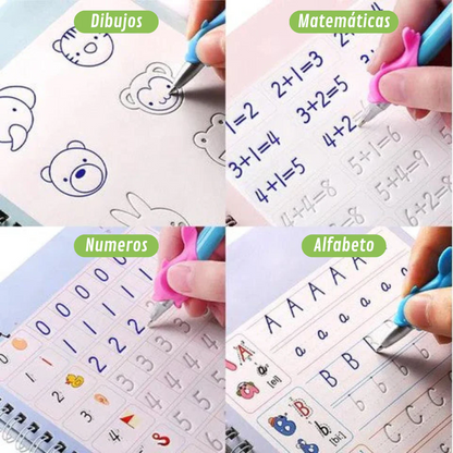 Magic Book - Kit 4 Notebooks + 5 Magic Pens 