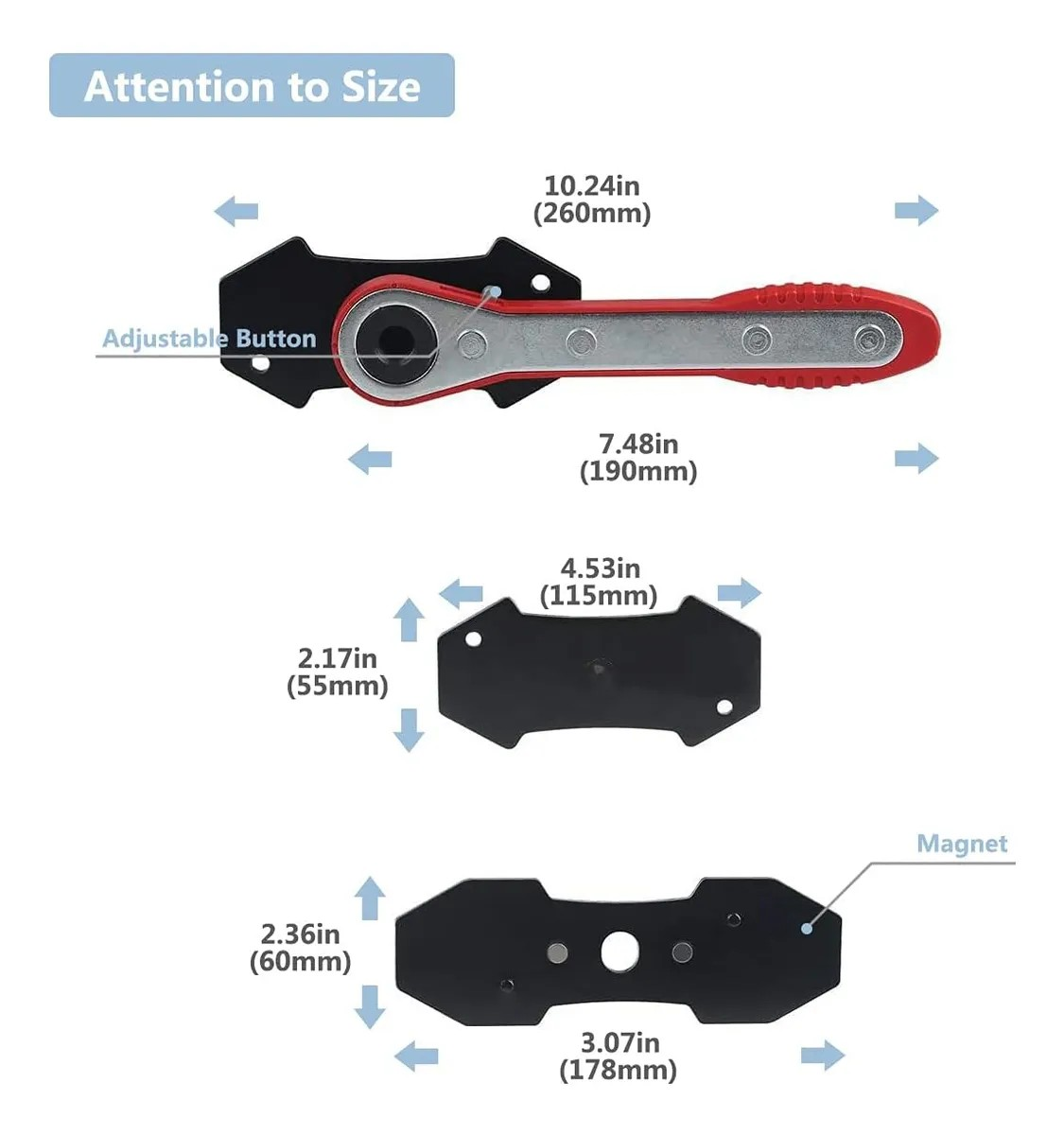 Ratchet Tool Disc Brake Piston Caliper Separator 360° 