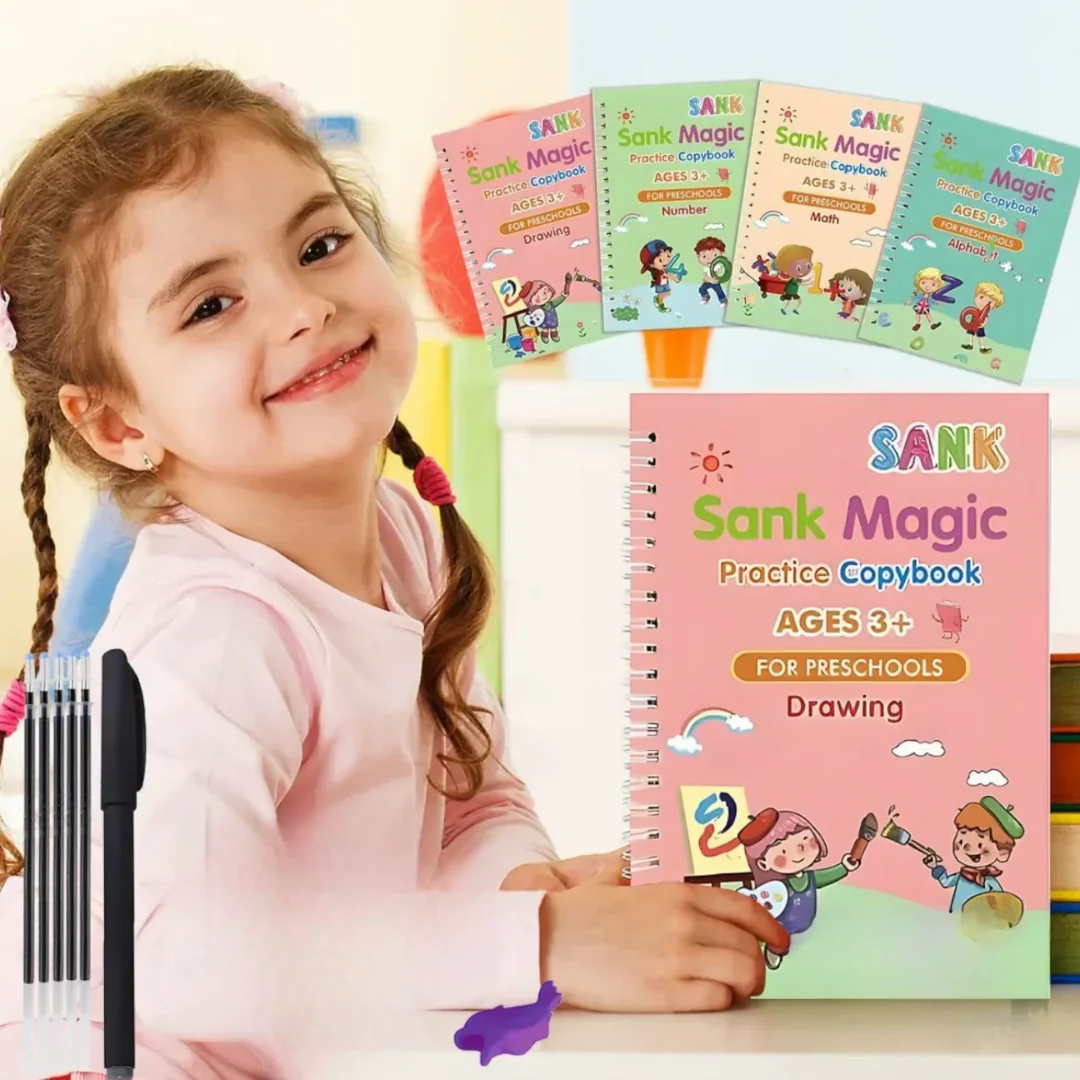 Magic Book - Kit 4 Notebooks + 5 Magic Pens 