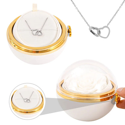 Personalized Necklace With Engraving And Real Rose