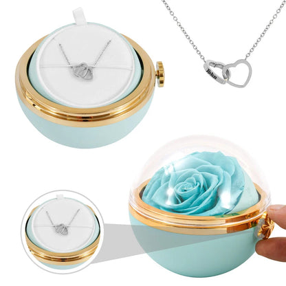 Personalized Necklace With Engraving And Real Rose