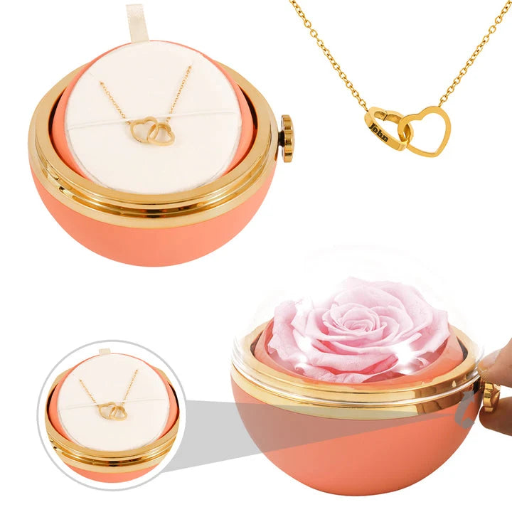 Personalized Necklace With Engraving And Real Rose