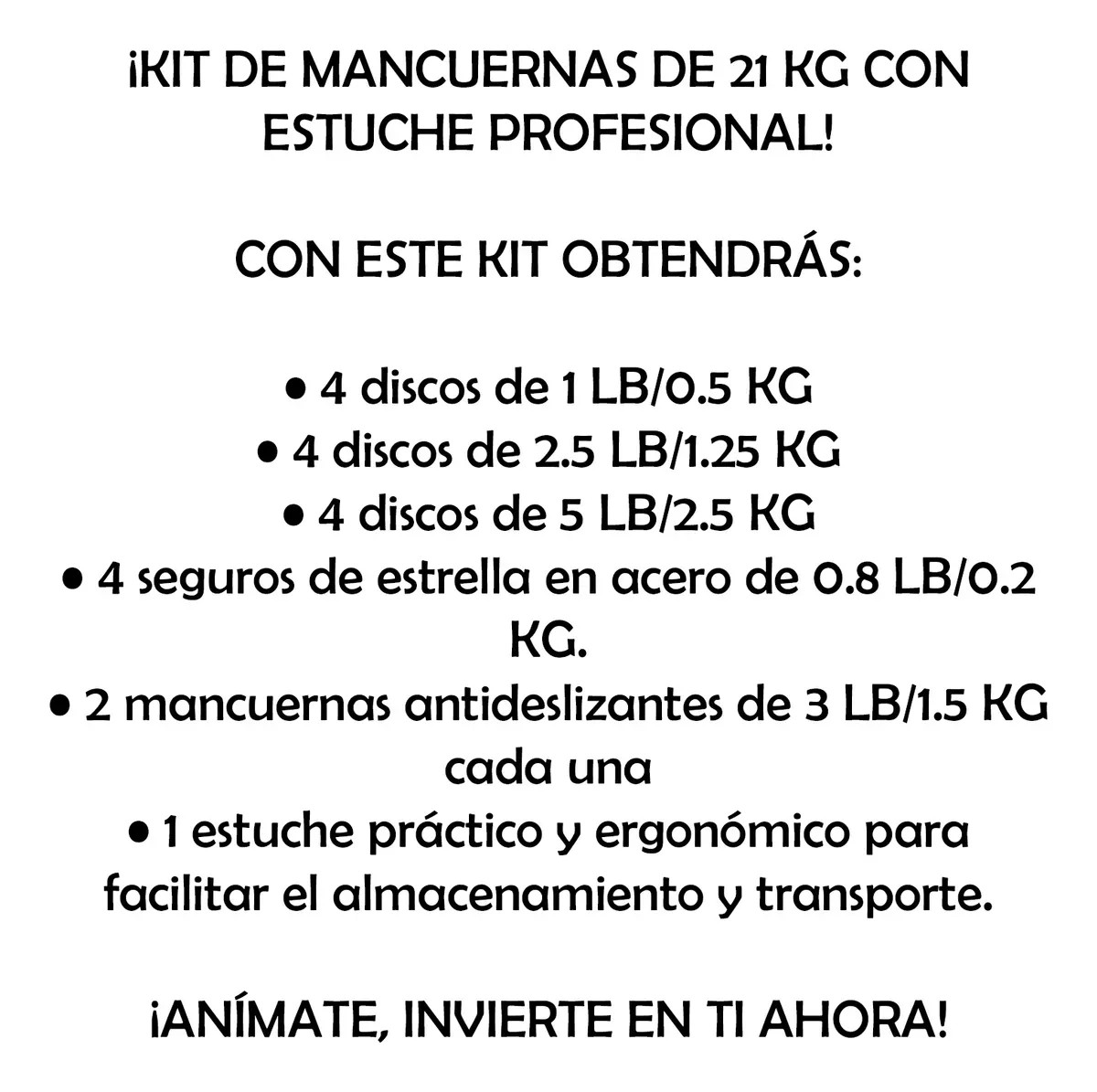 💪 Equipamiento Premium para Resultados Reales – Kit de Mancuernas 21KG