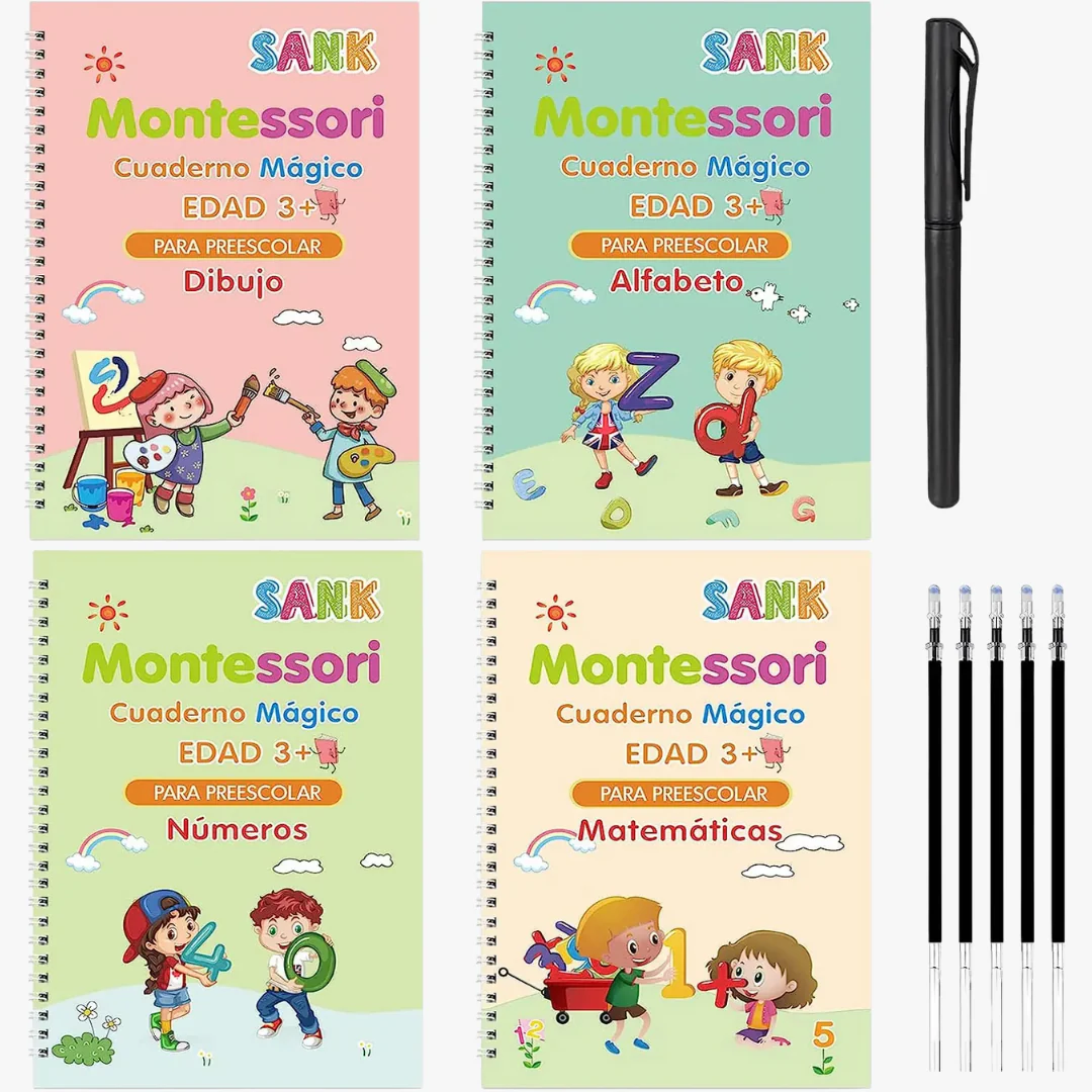 Magic Book - Kit 4 Notebooks + 5 Magic Pens 